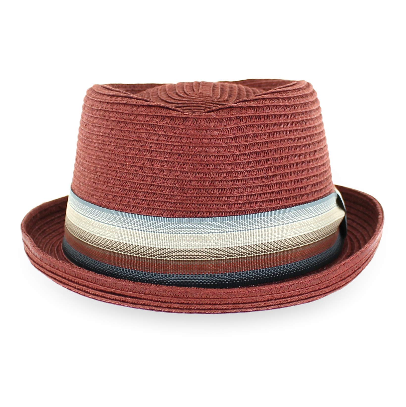 Summer Straw Fedora Hat for Men & Women - Blue, Tan, Black - Beach & Outdoor Wear
