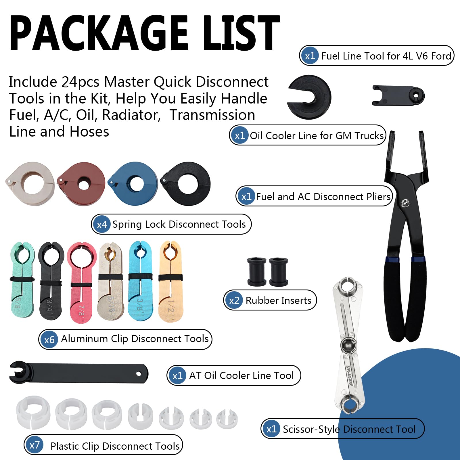 Handor Master Quick Disconnect Tool Kit - Fuel Line & AC Line Removal Pliers Set for Automotive Repair | Professional HVAC and Fuel System Disconnect Tools for Mechanics and DIY Car Maintenance
