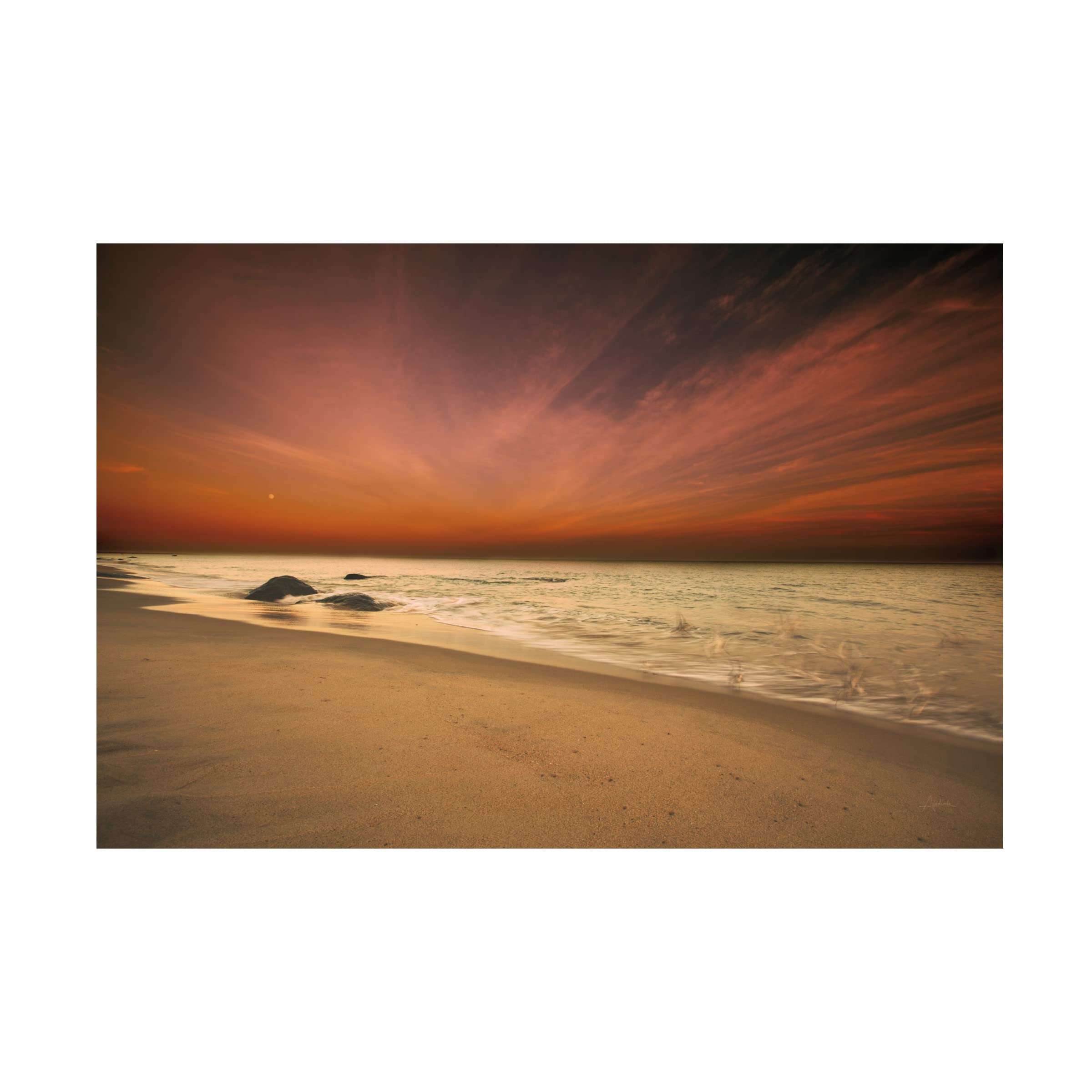 Trademark Fine Art 'Marthas Vineyard Beach III' by Aledanda - 16x24 Canvas Wall Art Print - Coastal Home Decor for Living Room, Bedroom & Office