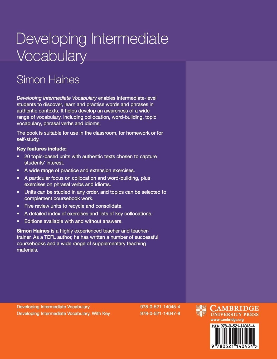 Developing Intermediate Vocabulary Book - Georgian Press | ESL & Language Learning Guide for Students & Teachers | Perfect for Classroom & Self-Study