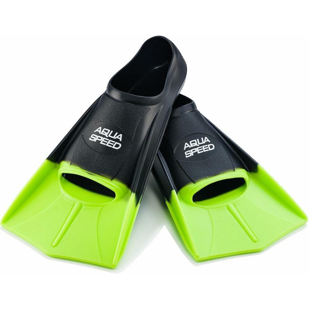 Aqua Speed Training Fins - High Performance Swim Fins for Competitive Swimming & Water Workouts - Black/Green - Perfect for Pool Training, Lap Swimming & Fitness Exercises