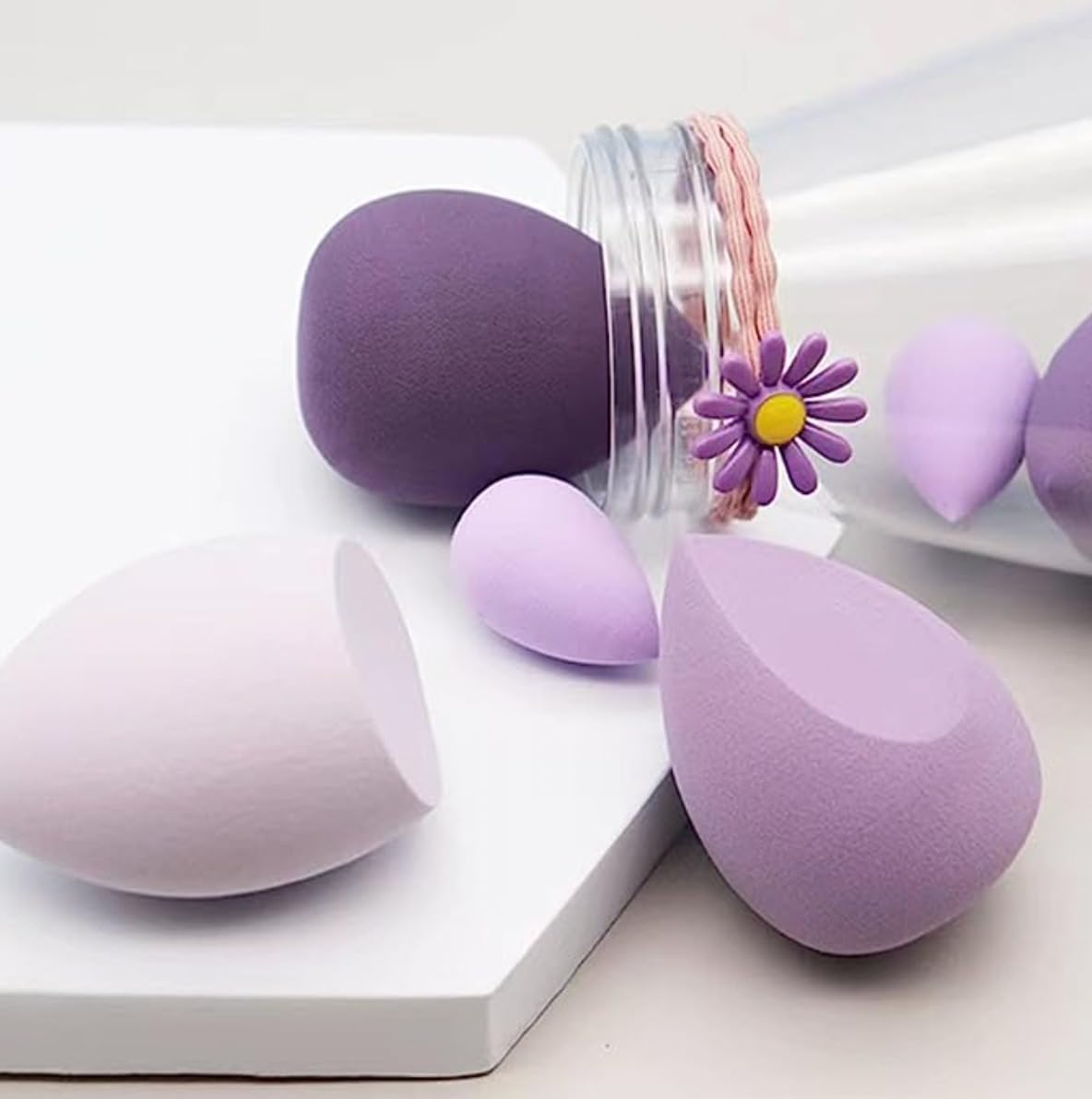 Premium SBTs® Beauty Makeup Blender Sponge Set - 6 Pcs (4 Large + 2 Mini) Multicolor Cosmetic Sponges for Flawless Foundation & Concealer Application - Perfect for Professional Makeup Artists & Home Use