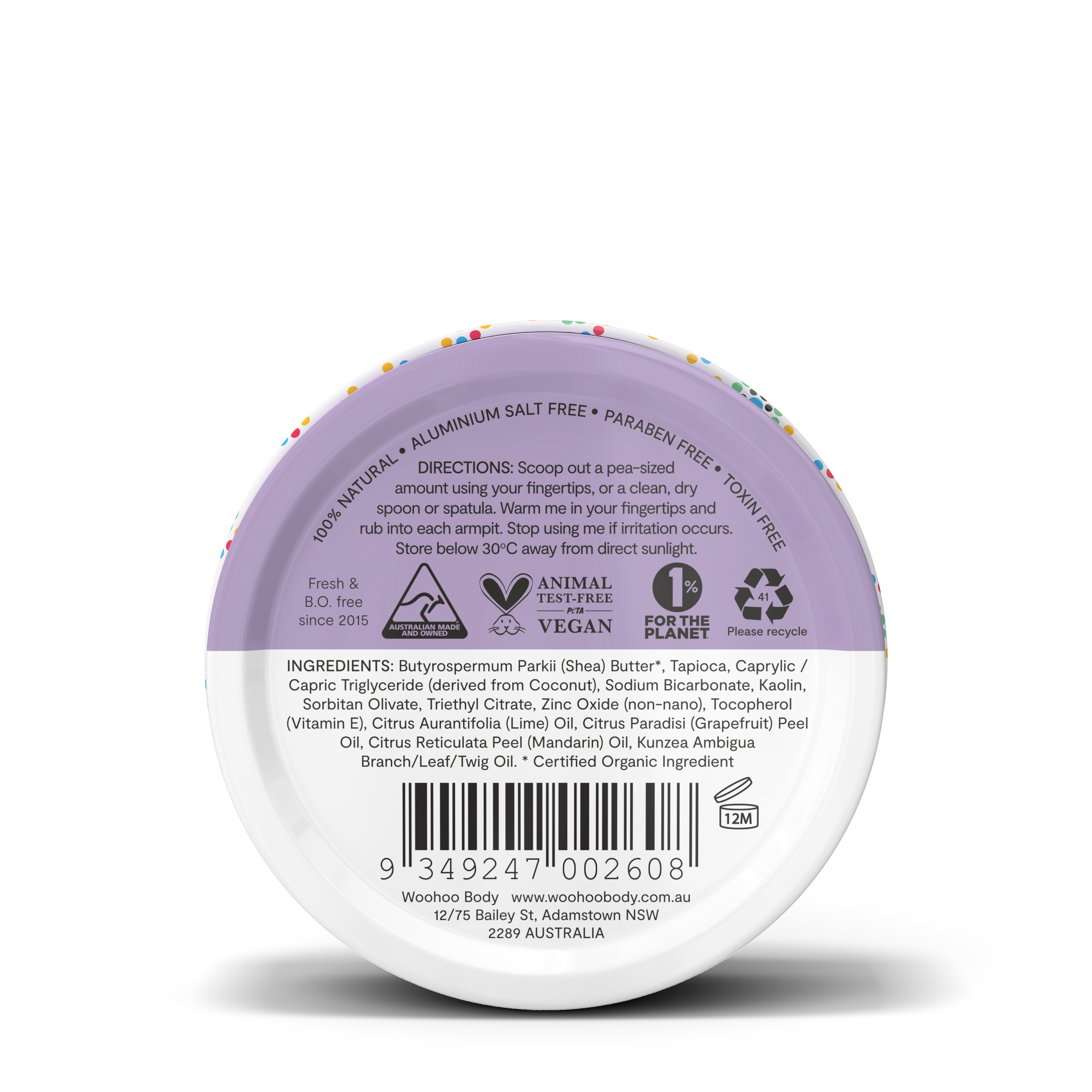 Woohoo All Natural Deodorant Paste for Men & Women - 60g Organic Aluminum-Free Deodorant - Long Lasting Odor Protection - Perfect for Gym, Work & Daily Use