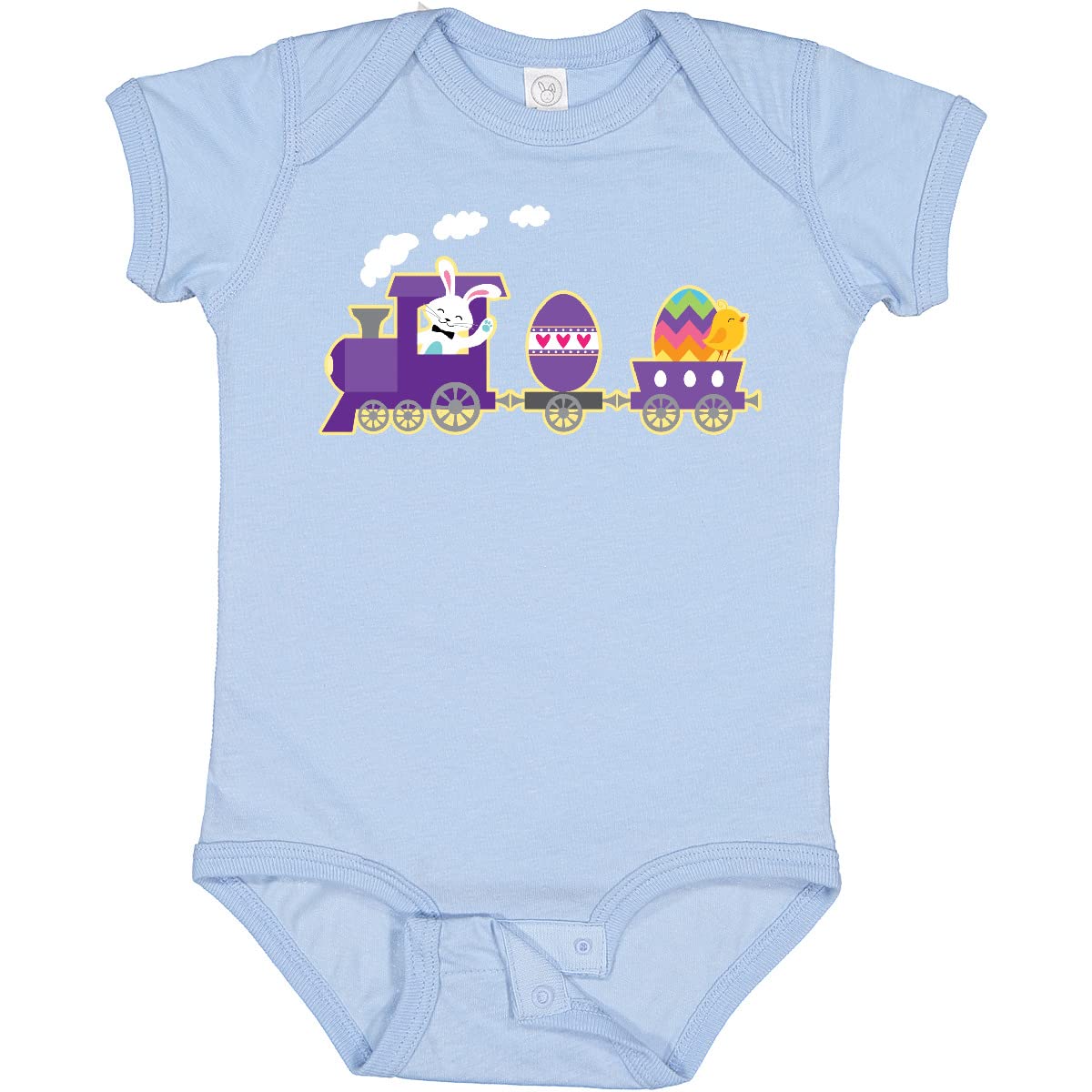 Inktastic Easter Bunny Rabbit Egg Train Baby Bodysuit - Cute Easter Outfit for Infants & Toddlers - Perfect for Easter Egg Hunts, Family Photos & Holiday Celebrations