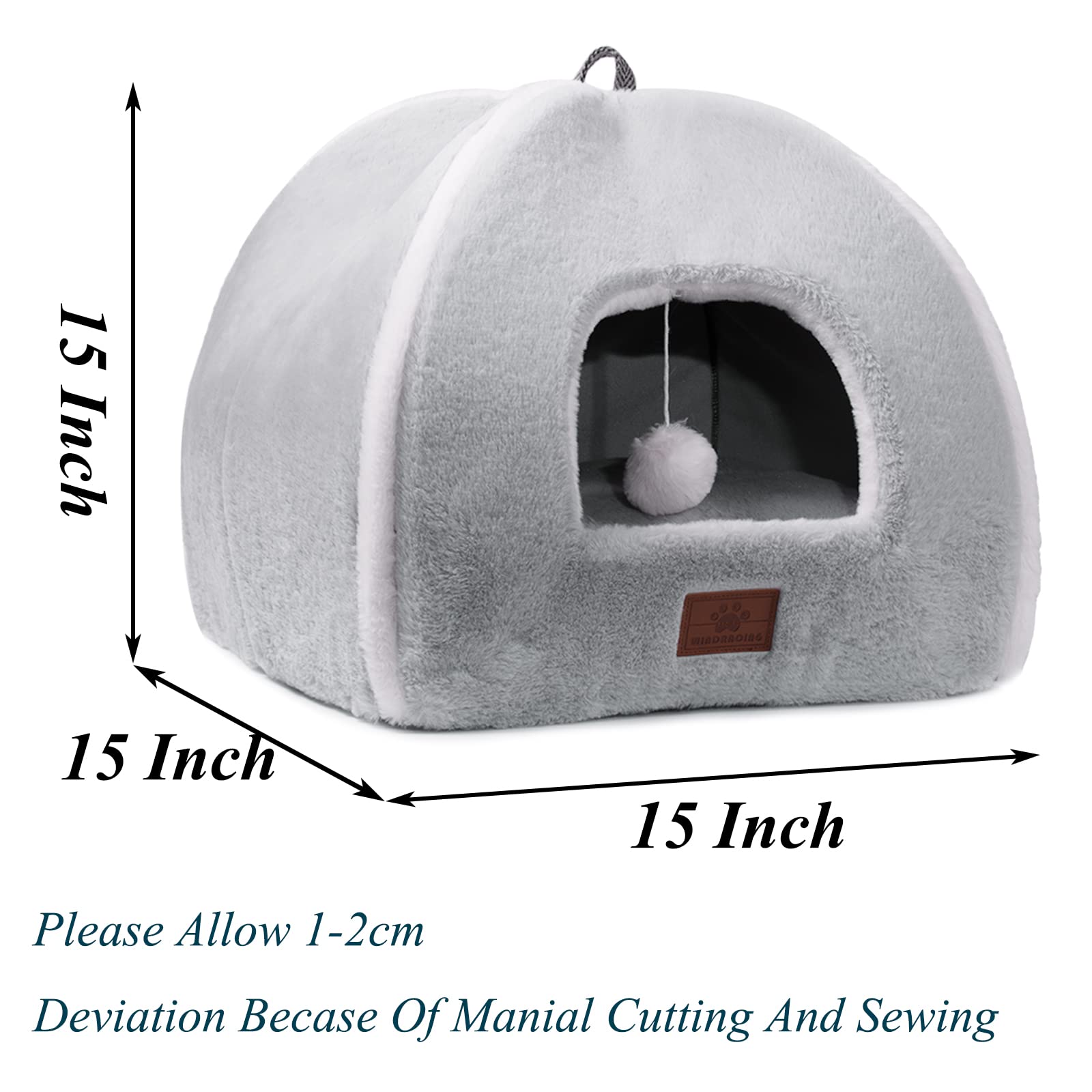 Cozy Cat Cave Bed for Indoor Cats - Soft Self-Warming Cat House with Removable Washable Cushion | Perfect Kitten Bed for Small & Medium Pets | Ideal for Winter Napping & Stress Relief