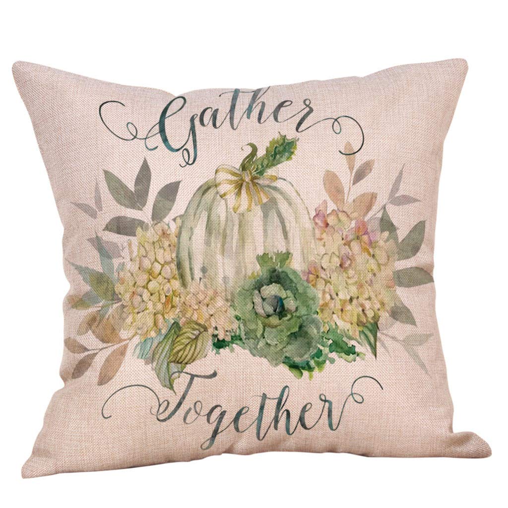 Watonic Fall Pillow Covers 18x18 Inch - Halloween Pumpkin Pattern Decorative Cushion Covers, Cotton Pillowcase for Sofa, Bed, Living Room, Autumn Home Decor