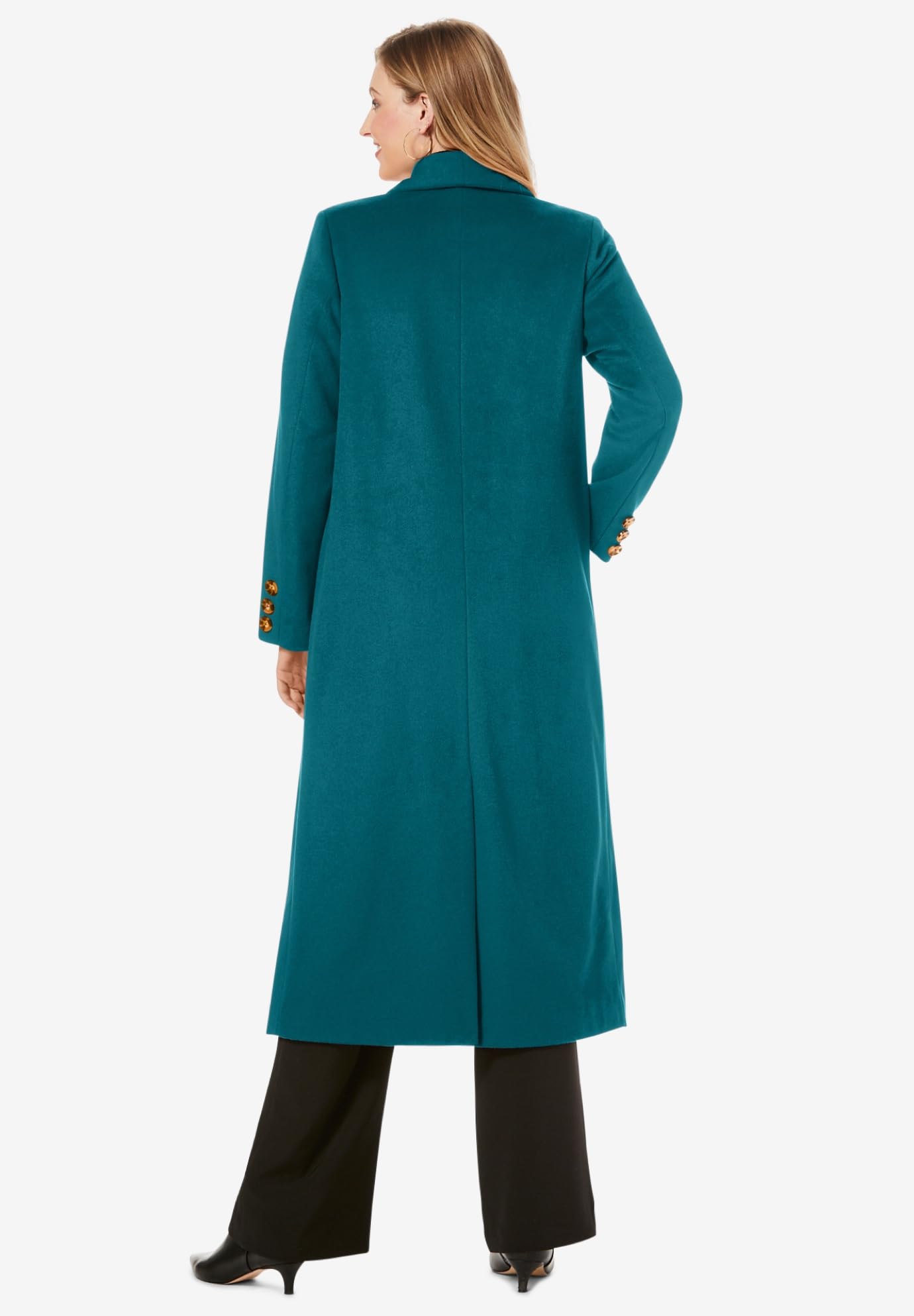 Jessica London Women's Plus Size Long Shawl Collar Wool Coat - Warm Winter Overcoat for Office, Travel & Formal Occasions