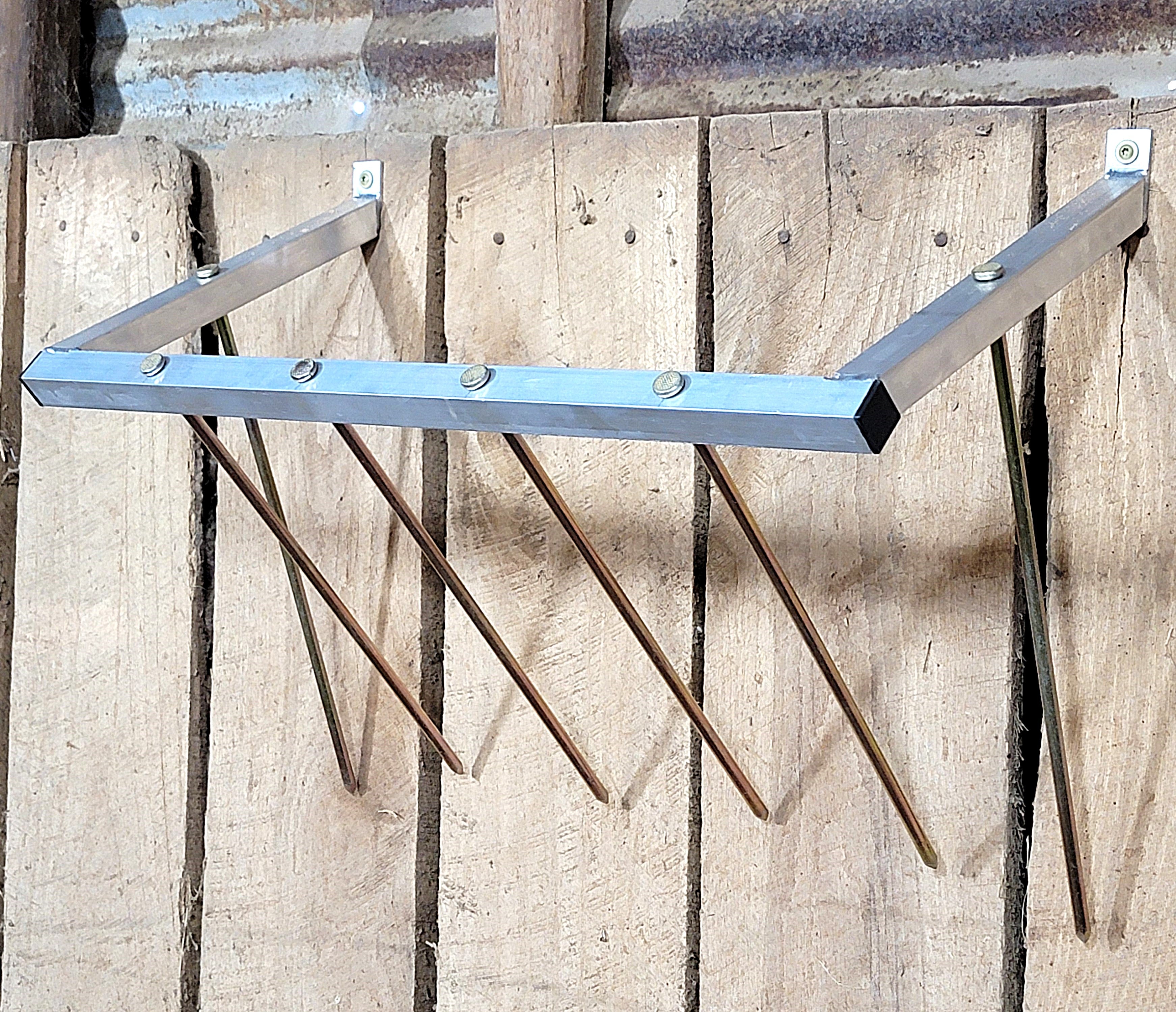 24 Inch Wall Mounted Sheep & Goat Two Flake Hay Feeder - Durable Aluminum Alloy - USA Made - Perfect for Barns, Stables & Pastures