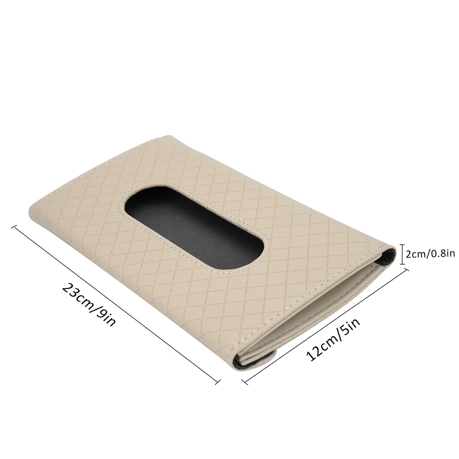 Black PU Leather Car Sun Visor Tissue Holder - Hanging Tissue Clip & Napkin Storage Box for Vehicles | Car Accessories for Road Trips & Daily Commutes