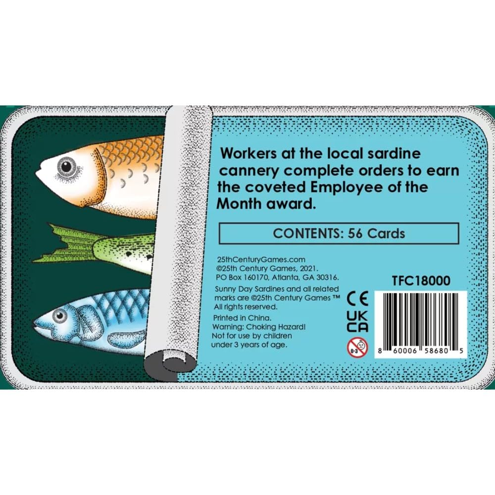 Sunny Day Sardines Card Game - Travel Size for 2-4 Players | Portable Mint Tin | Perfect for Camping & Road Trips