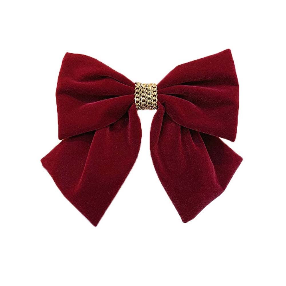 Elegant Velvet Large Hair Bow Clip for Women - Fashionable Barrette Headdress with Alligator Clips - Perfect Hair Accessories for Women & Girls (Black) - Ideal for Parties, Weddings & Everyday Styling