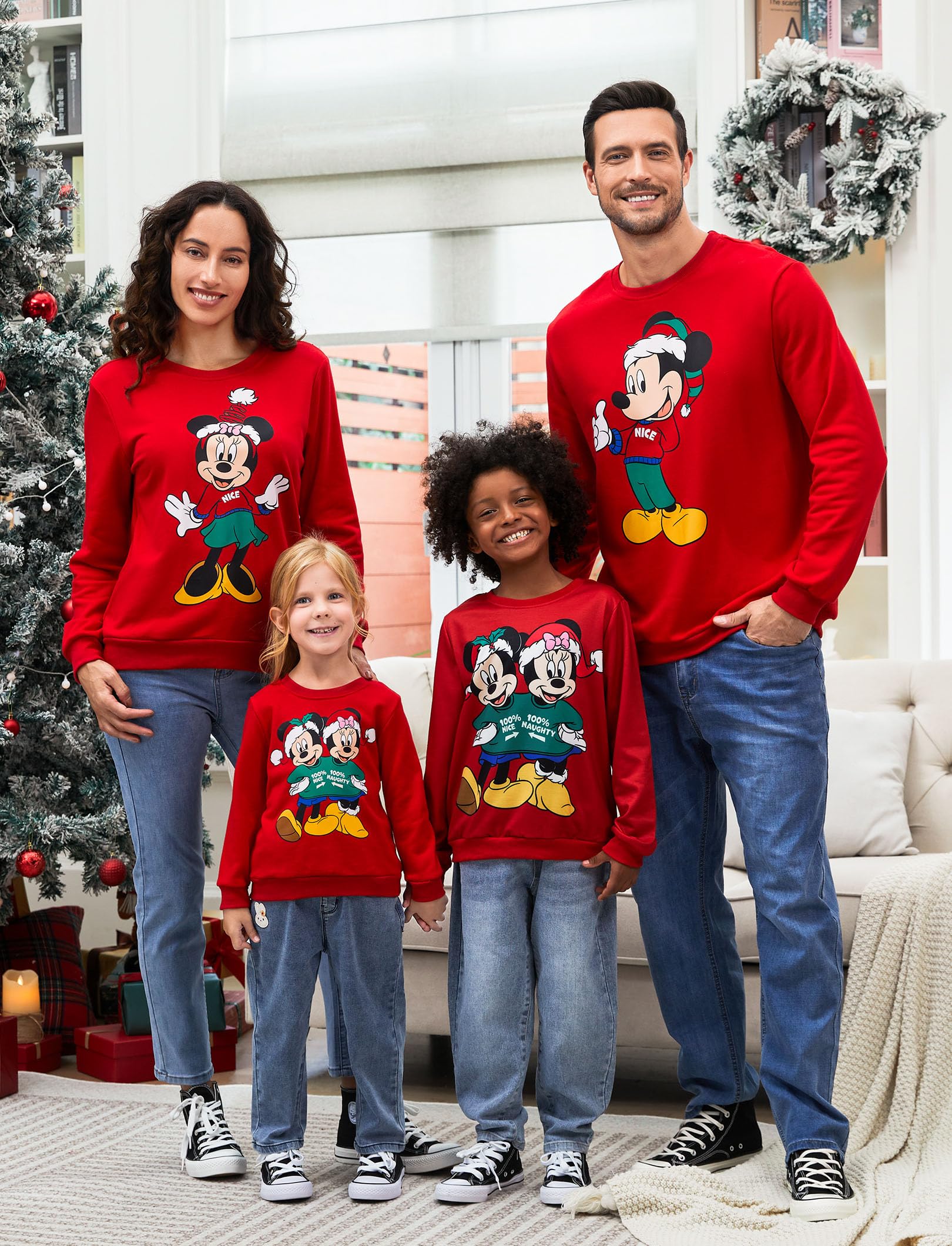 Disney Christmas Sweatshirt - Funny Holiday Family Matching Outfits for Christmas Parties & Family Photos | Cozy Fleece Pullover
