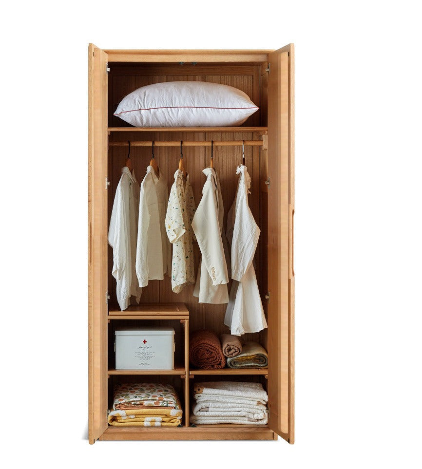Solid Oak Wood Wardrobe - Spacious Storage for Bedroom, Closet & Home Organization | Durable & Stylish Furniture for Modern Living Spaces