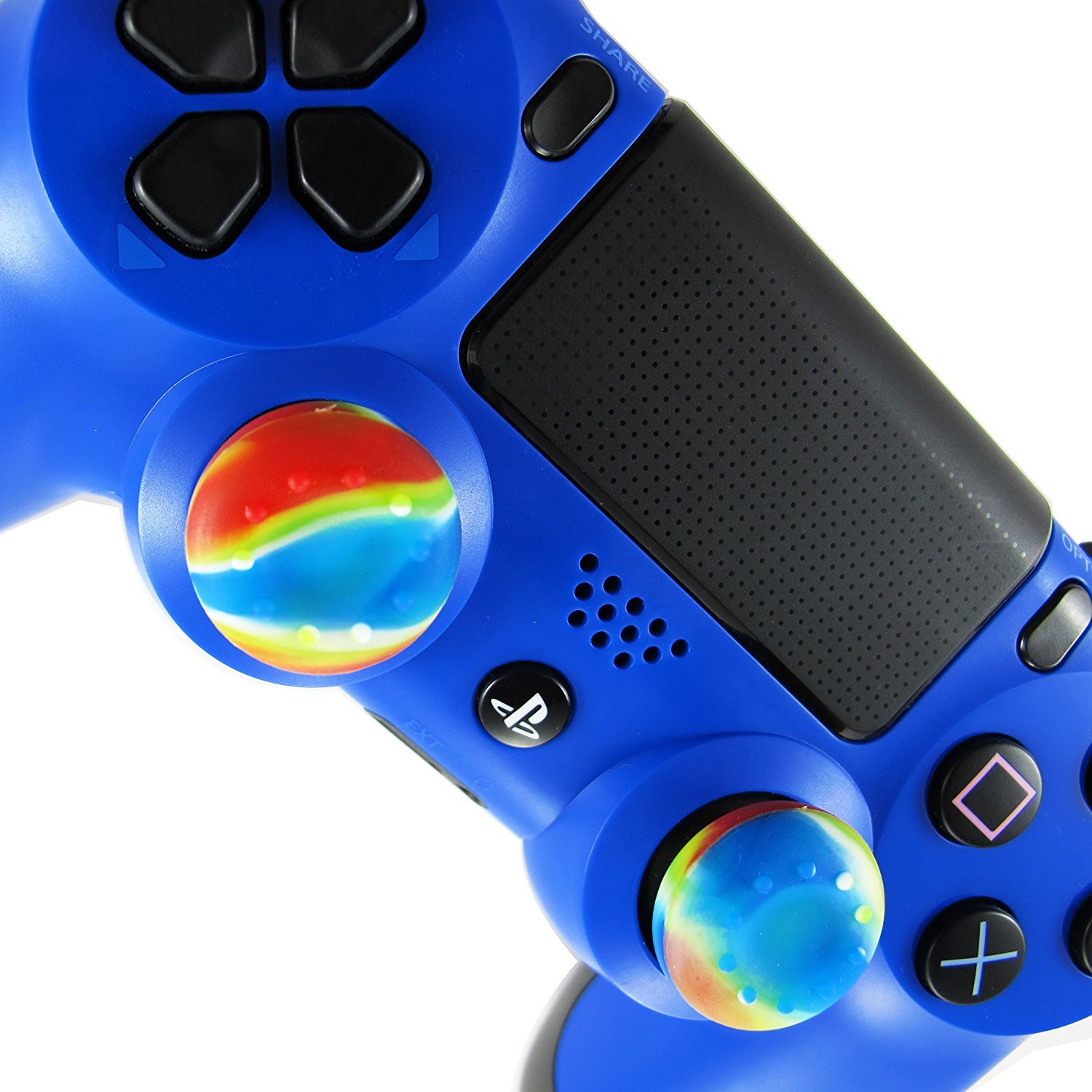 PS4 Slim Skin Cover - Chickw1 Vinyl Protective Decal Sticker for Playstation 4 Slim Console + 2 Dualshock Controllers + 10 Thumb Grips + 2 Random Light Bars (Blue Stars) - Perfect for Gaming Protection & Customization
