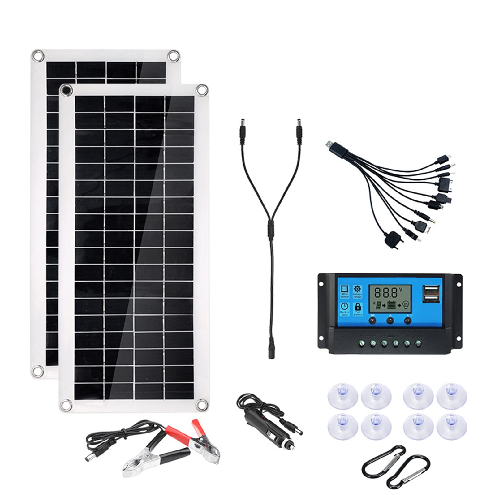 150W 12V Monocrystalline Solar Panel Kit with Charge Controller - Portable Solar Power System for Boats, Cars, Yachts, RVs, Camping & Outdoor Charging (250W Upgrade Option) - Perfect for Off-Grid Adventures, Emergency Power & Mobile Energy Solutions