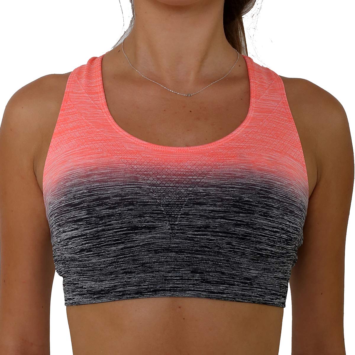 Women's Absolute Ombre Flexible Workout Sports Bra - High Support Yoga & Running Top for Active Lifestyles