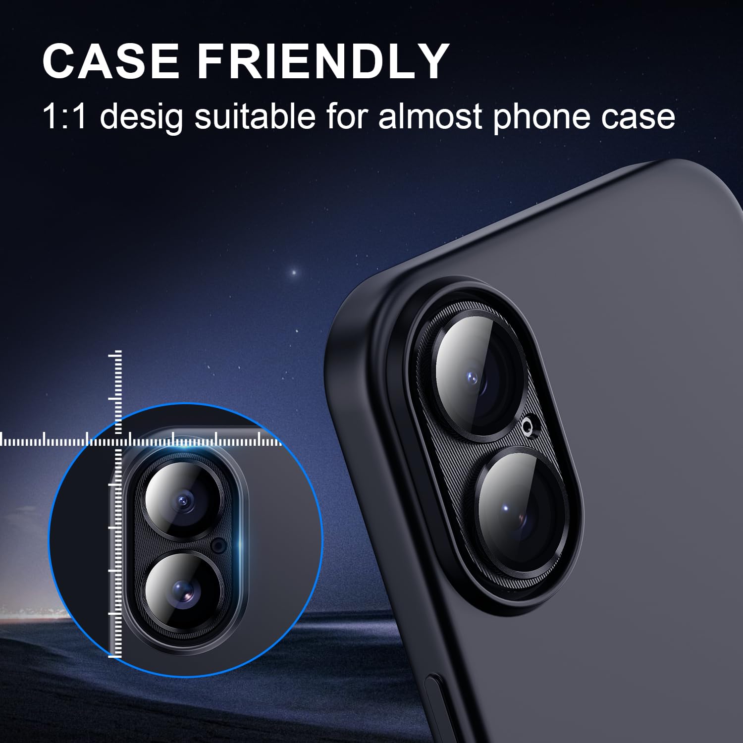 Korecase iPhone 16 Plus/iPhone 16 Camera Lens Protector - Tempered Glass Metal Cover with Strong Adhesive for iPhone 16 (6.1