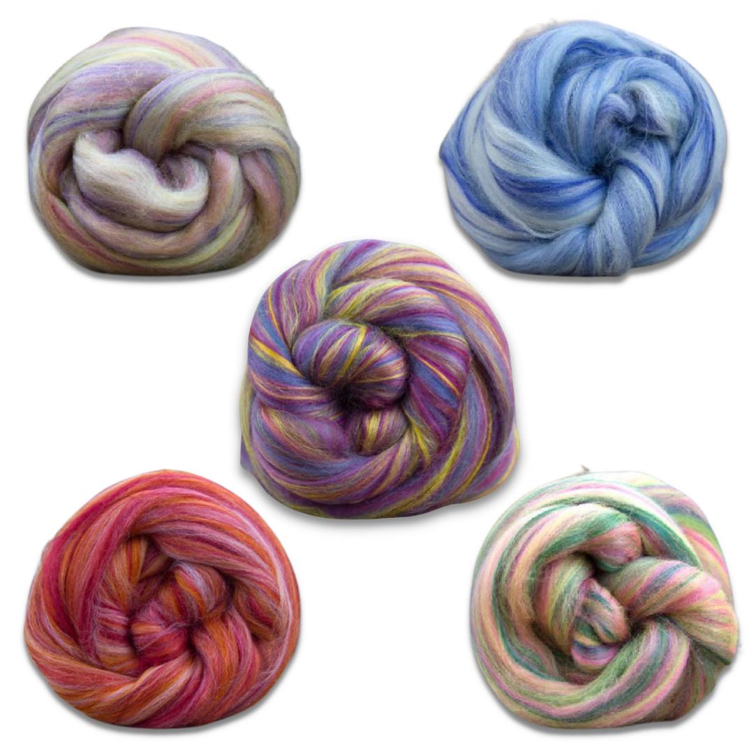 Bambino Range Roving - 8oz Merino Bamboo Blend Yarn (85% Dyed Merino Wool, 15% Dyed Bamboo Fiber) | Soft Handspun Wool for Knitting, Crochet & Felting Projects | Perfect for Baby Clothes, Scarves & DIY Crafts