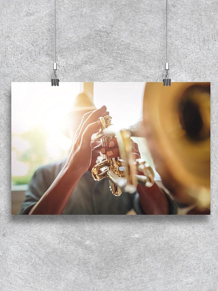 Trumpet Player Wall Art Poster - Vintage Jazz Musician Decor for Living Room, Bedroom, Office & Music Studio