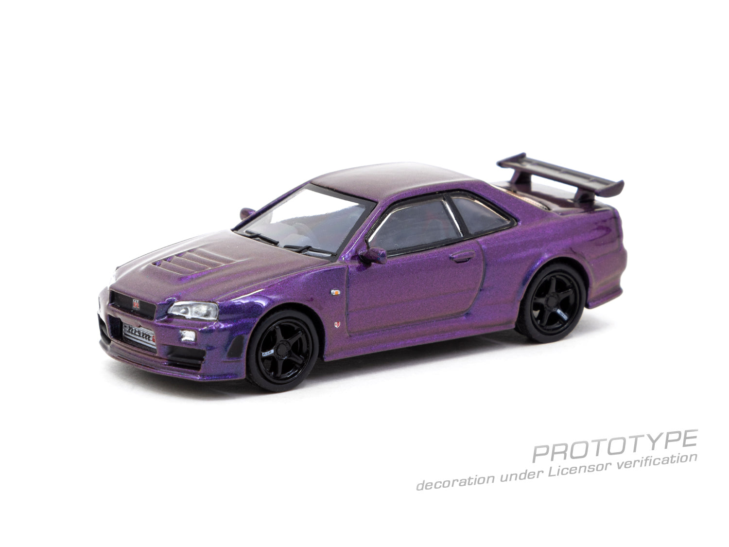 Tarmac Works 1:64 Scale Nissan Skyline GT-R R34 Z Tune Diecast Model Car - Midnight Purple III - Collectible Miniature for Display, Racing Enthusiasts & Car Lovers