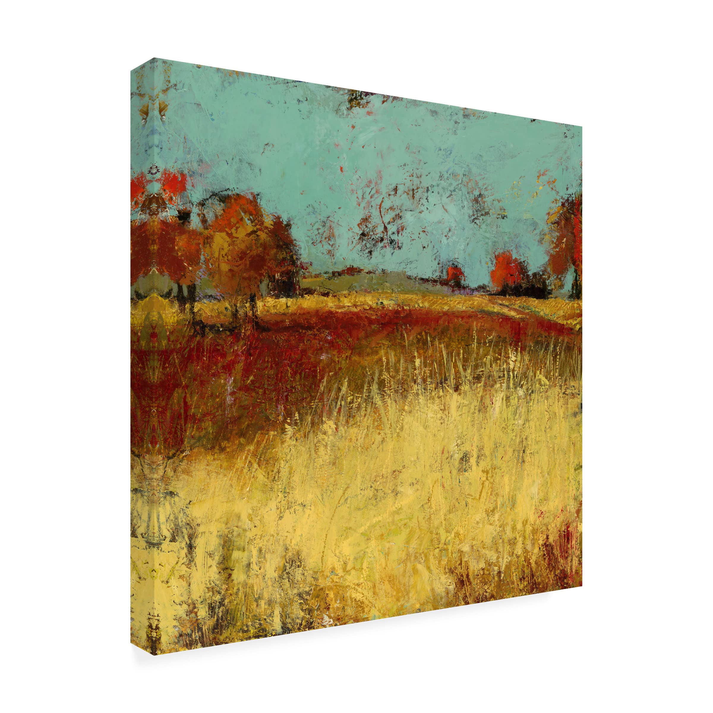 Trademark Fine Art 'Country Side No 2' Canvas Wall Art by Linda Nickell - Landscape Painting for Living Room, Bedroom & Office Decor