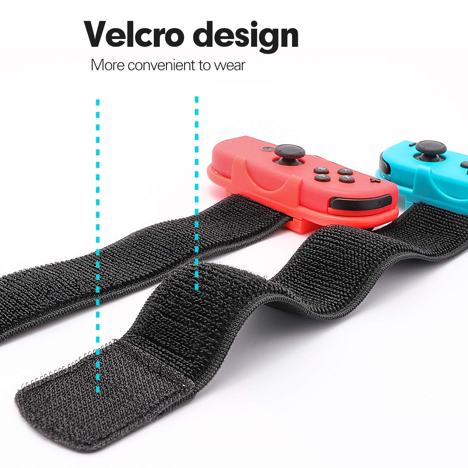 HEATFUN Leg Strap for Nintendo Switch Sports & Ring Fit Adventure - Includes 1 Leg Accessory & 1 Wrist Band - Perfect for Switch Dance Games, Fitness Training & Active Gaming