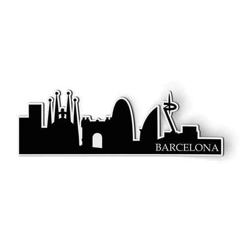 Barcelona City Skyline Magnet - 6 Inch Fridge & Locker Decorative Magnet - Perfect for Cars, Offices, and Home Decor