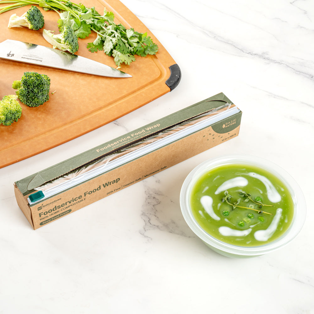 Eco-Friendly Clear Plastic Food Wrap - Home Compostable, BPA Free, Microwave Safe | 12