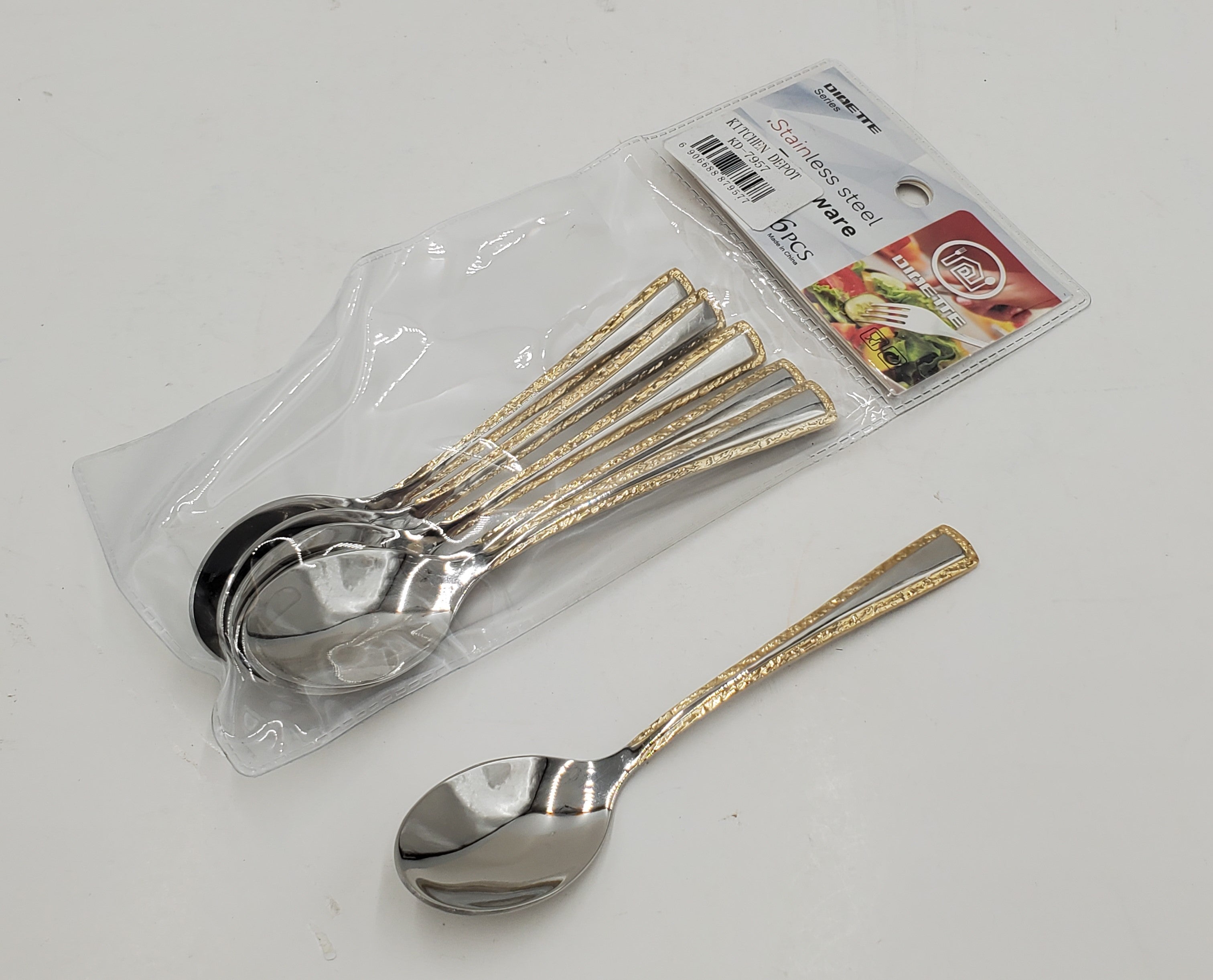 6-Piece Gold Moka Spoon Set - Elegant Coffee Stirring & Serving Spoons for Espresso, Cappuccino, and Hot Beverages