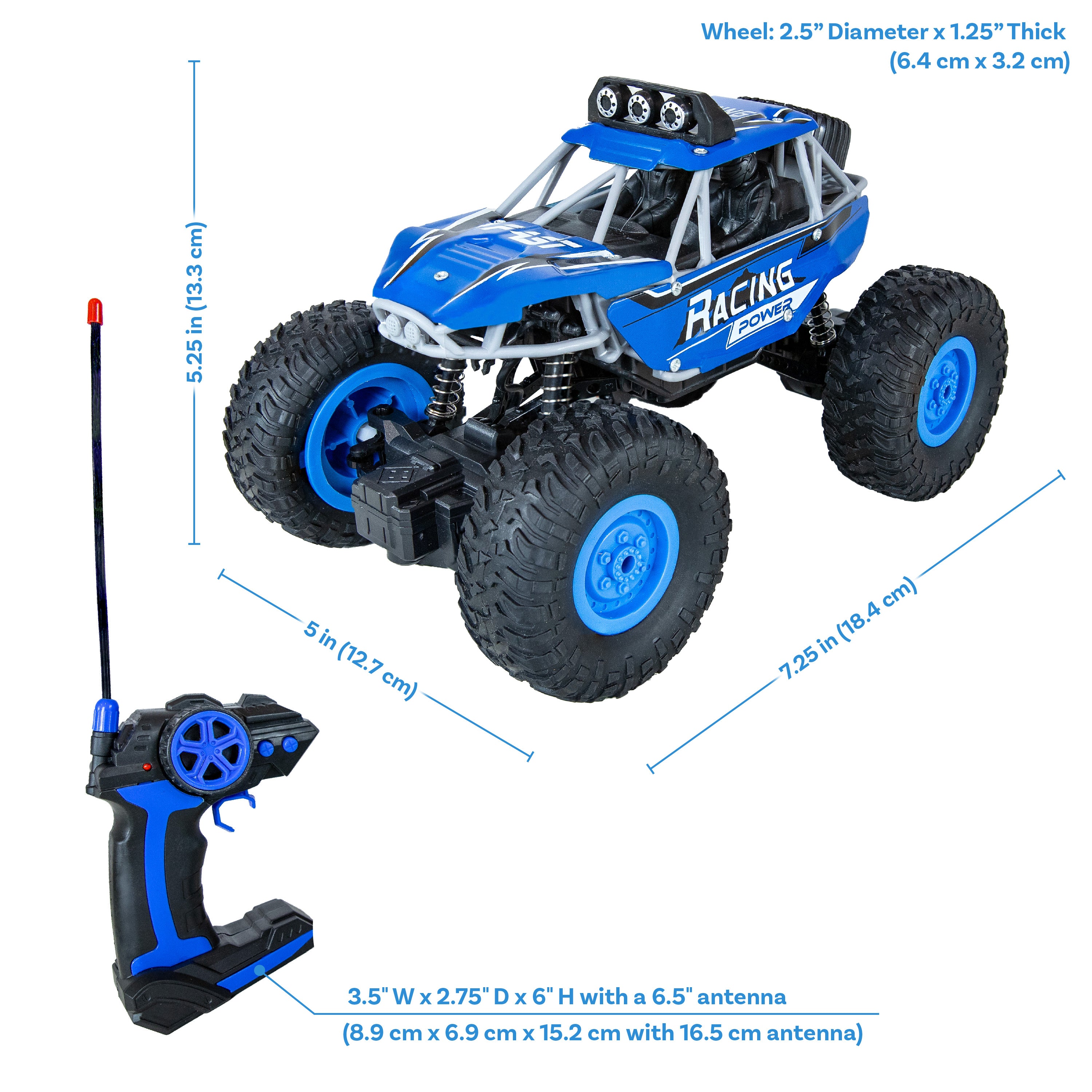 Sunnydaze Monster Truck Remote Control Car for Kids - 1:16 Scale 4WD Off-Road RC Truck with 2.4GHz Wireless Remote - Perfect for Outdoor Play, Backyard Racing & Birthday Gifts
