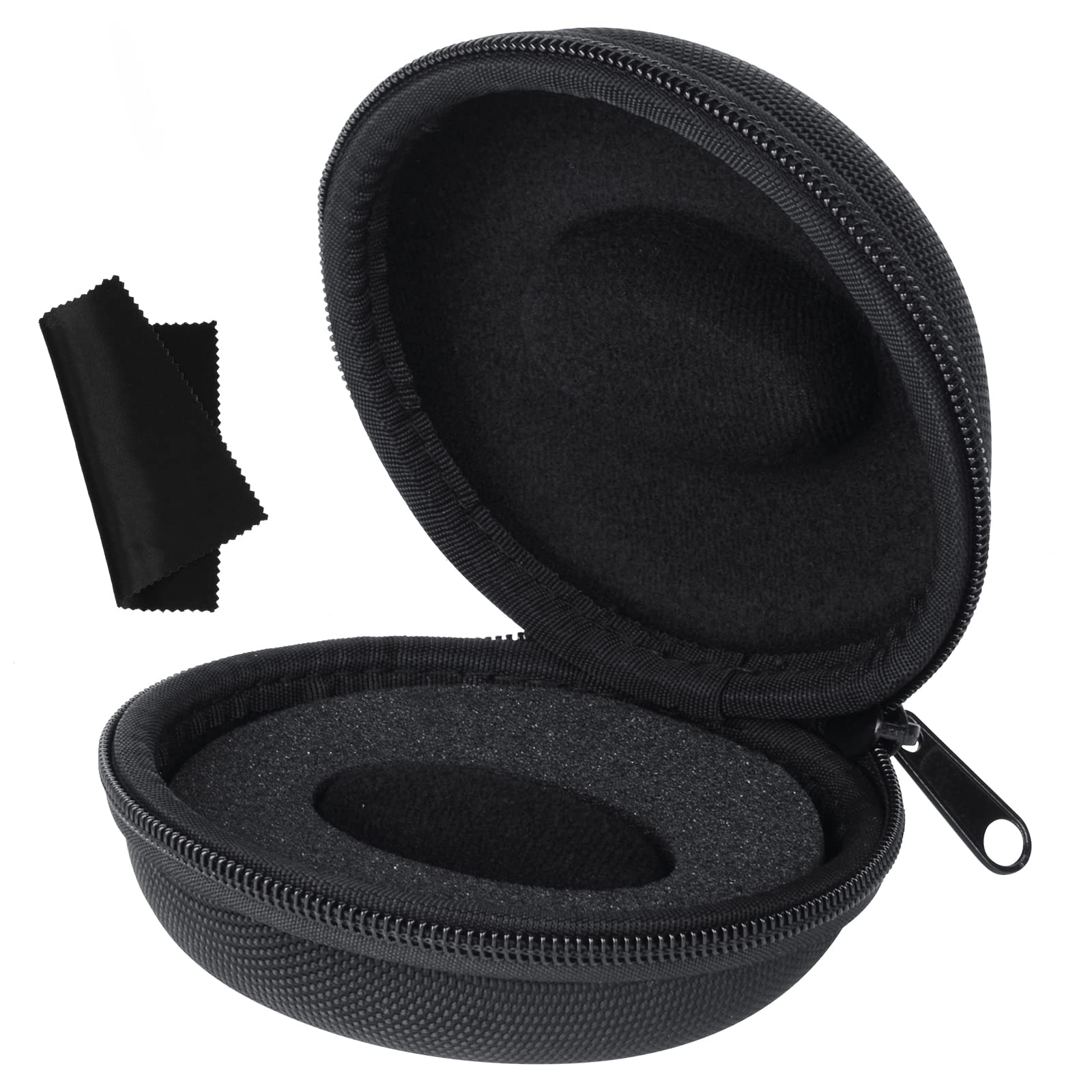 RAYVBLO Travel Watch Case - Single Storage Box for Wristwatches & Smartwatches up to 50mm, Cushioned Round Portable Watch Organizer for Men & Women - Perfect for Travel, Business Trips & Daily Use (Black)