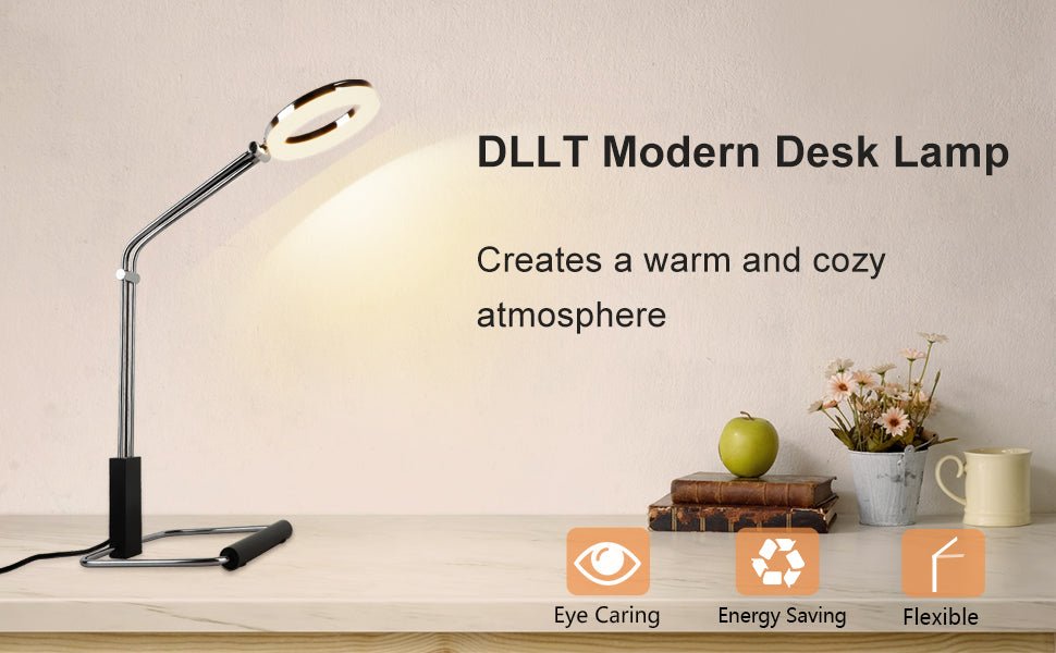 Depuley Minimalist Desk Lamp - Adjustable Angle 5W LED Warm Light, Modern Industrial Table Lamp with Plug-in Cord for Study, Office, Art & Work Lighting | Stable Base | Perfect for Home Office, Bedroom Nightstand & Reading Nook