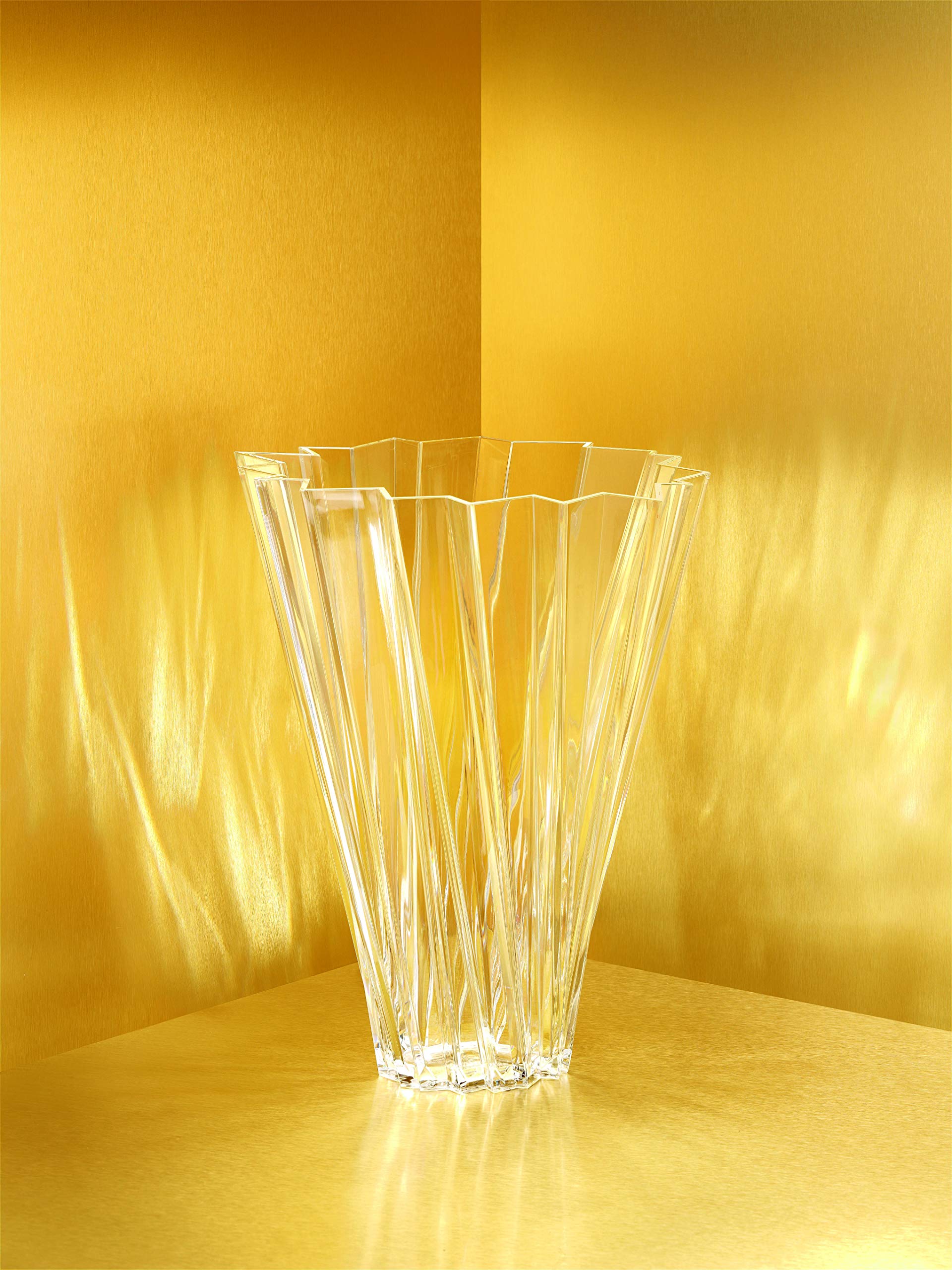 Kartell Shanghai Vase by Mario Bellini - Modern Transparent Crystal Glass Vase (Pack of 1) - Perfect for Home Decor, Wedding Centerpieces & Luxury Gift Giving