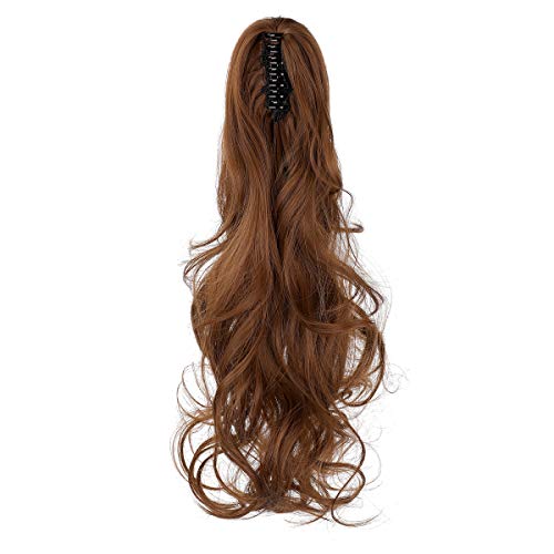 Clip-in Ponytail Hair Extension with Claw Clip - Natural Looking Hairpiece for Instant Volume & Length - Perfect for Parties, Weddings & Everyday Styling