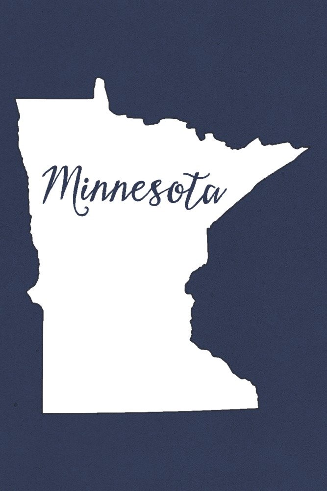 Minnesota State Wall Art Print - 9x12 Home Decor with White on Navy Design - Perfect for Living Room, Bedroom & Office Decor