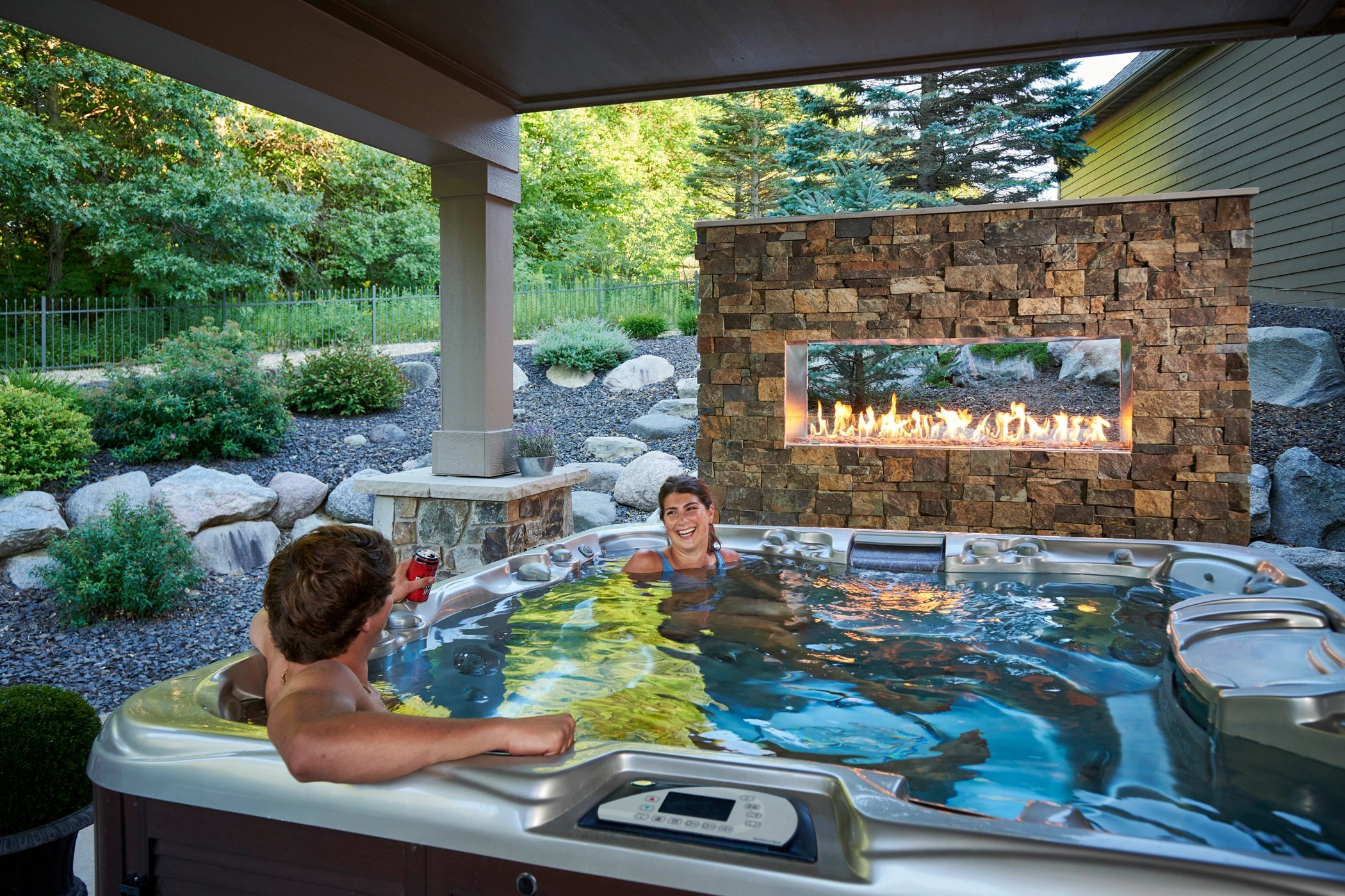 The Outdoor Greatroom Company See Through Ready to Finish Outdoor Fireplace - Elegant Patio Fireplace for Backyard, Garden & Deck - Perfect for Outdoor Gatherings & Relaxation