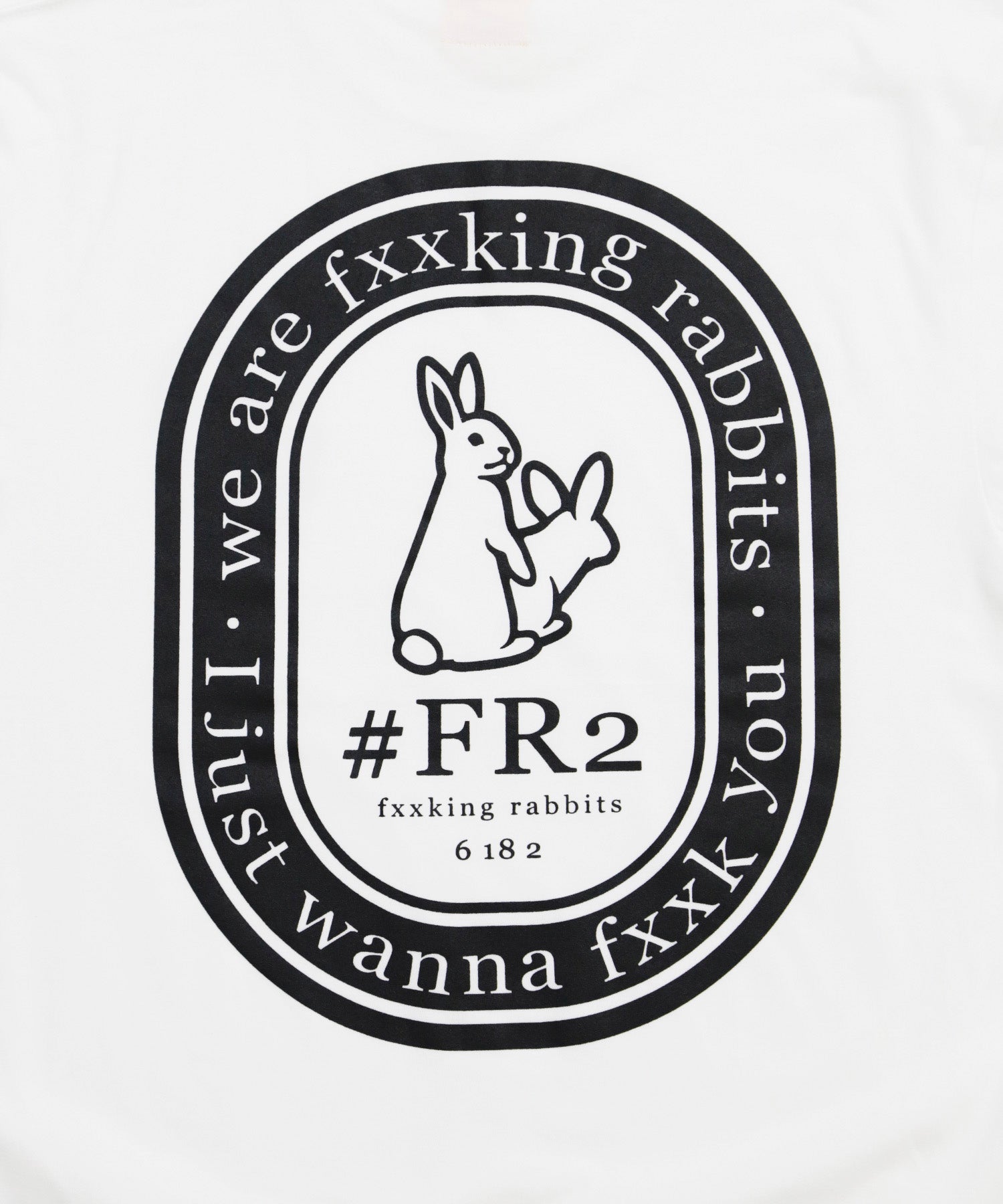 FR2 Oval Logo T-Shirt for Men - White Cotton Graphic Tee - Casual Streetwear & Everyday Wear