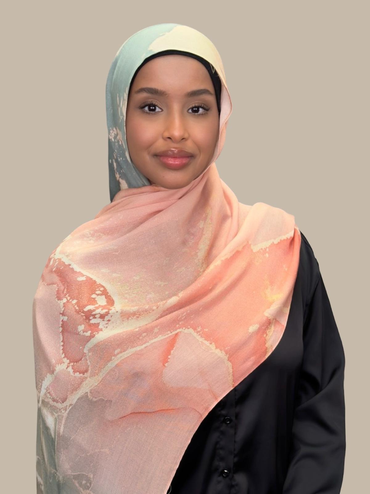 Print Modal Hijab Sedona Sage - Soft & Breathable Muslim Headscarf for Women - Perfect for Daily Wear, Prayer & Outdoor Activities