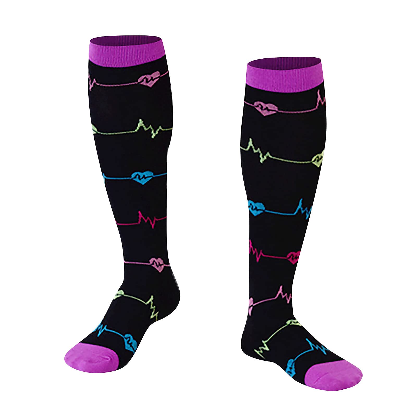 Men's Compression Socks - Elastic Sports Socks for Running, Cycling, Mountaineering & Nursing - Breathable Support Socks for Active Lifestyle & Long Work Shifts