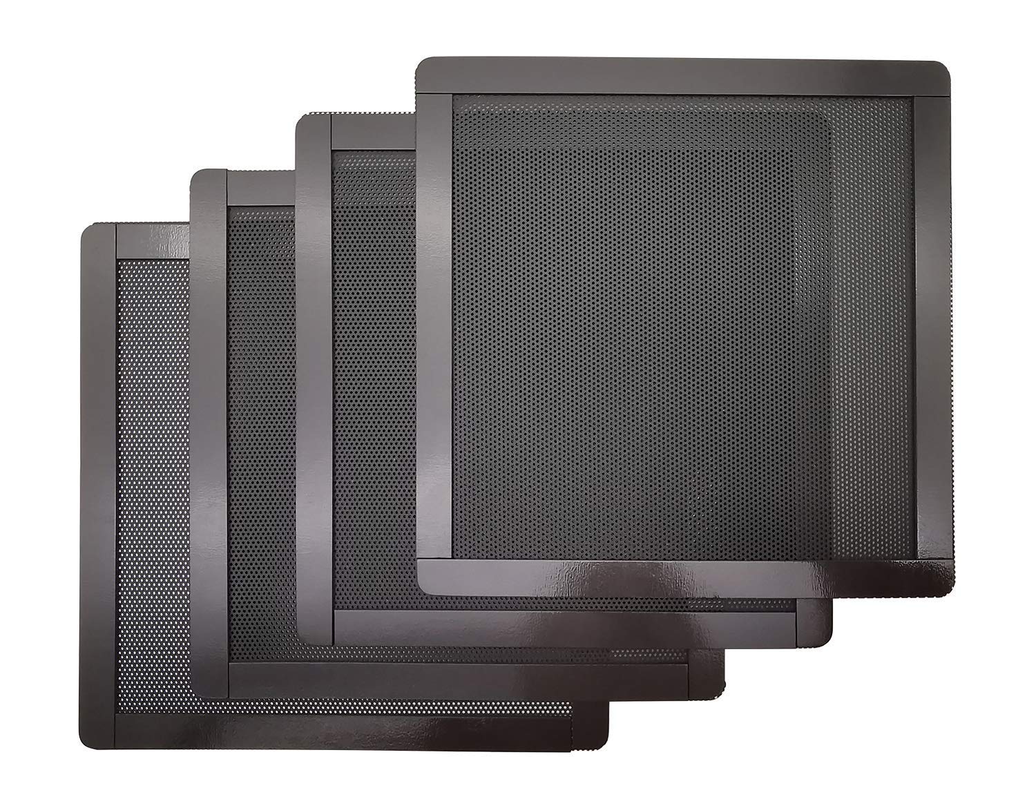 140mm PC Computer Case Fan Magnetic Frame Dust Filter Screen - Ultra Fine PVC Mesh, Dustproof Case Cover, Black (4 Pack) - Perfect for Gaming PCs, Workstations & Home Desktops