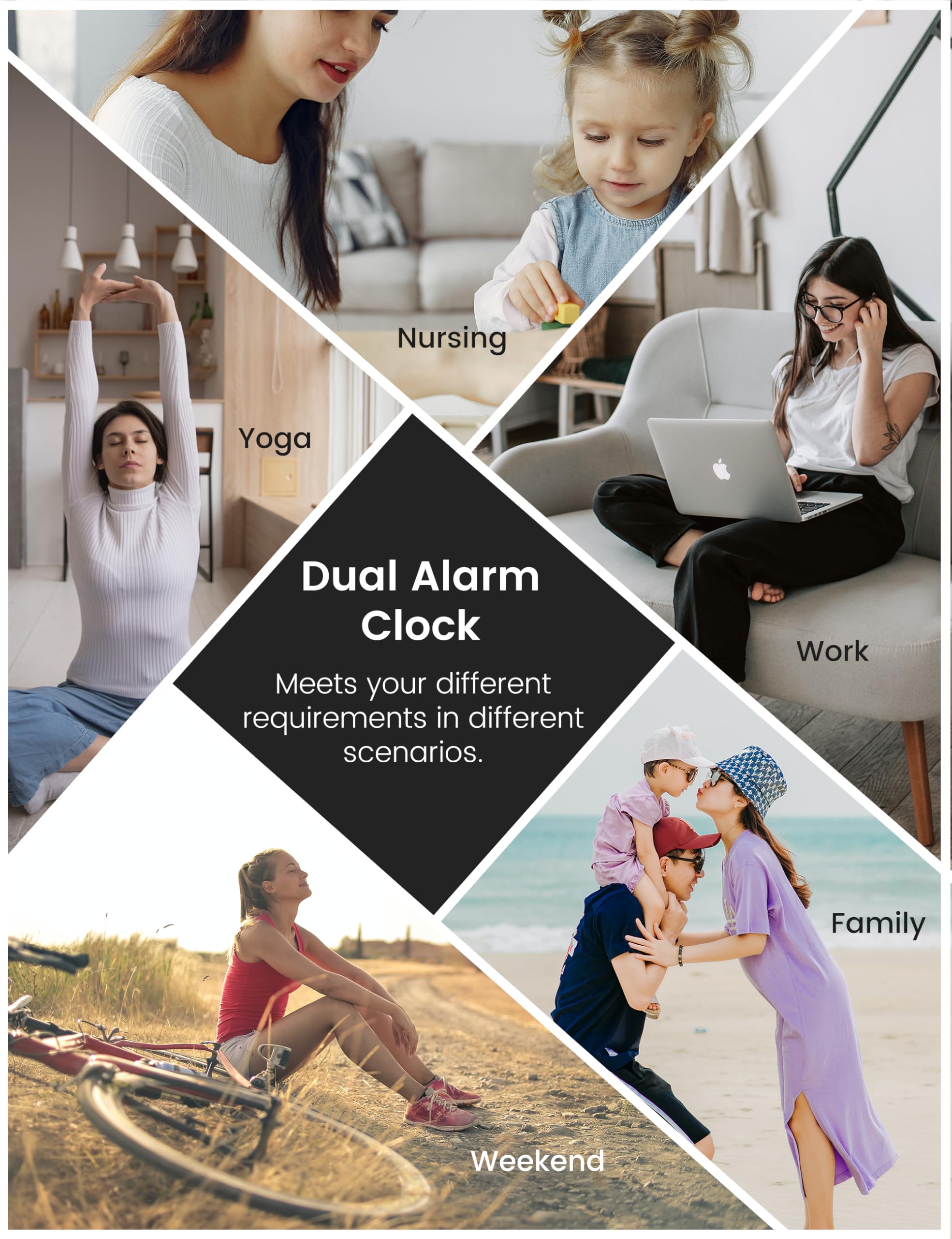 Sunrise Alarm Clock for Heavy Sleepers - Wake Up Light with Sunrise Simulation, Dual Alarms, FM Radio & 8 Natural Sounds | 14 Color LED Night Light for Bedroom | Perfect for Adults, Kids & Light Therapy