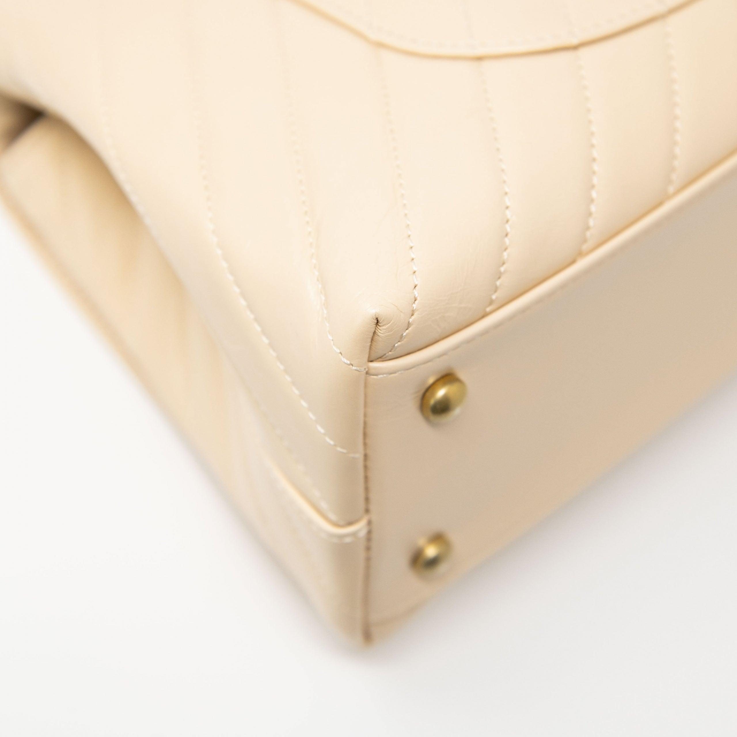 Chanel Beige Medium Coco Handle Bag - Classic Quilted Leather Crossbody & Shoulder Purse for Women | Perfect for Work, Date Night & Special Occasions