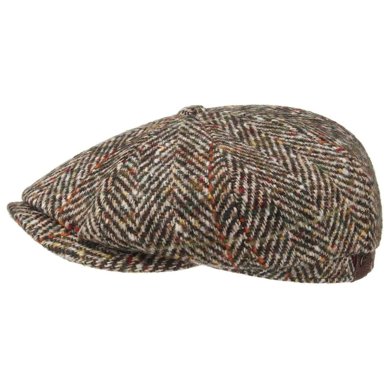 Stetson Hatteras Herringbone Newsboy Cap for Men - Classic Vintage Style Flat Cap for Casual & Outdoor Wear - Perfect for Fall, Winter & Daily Fashion