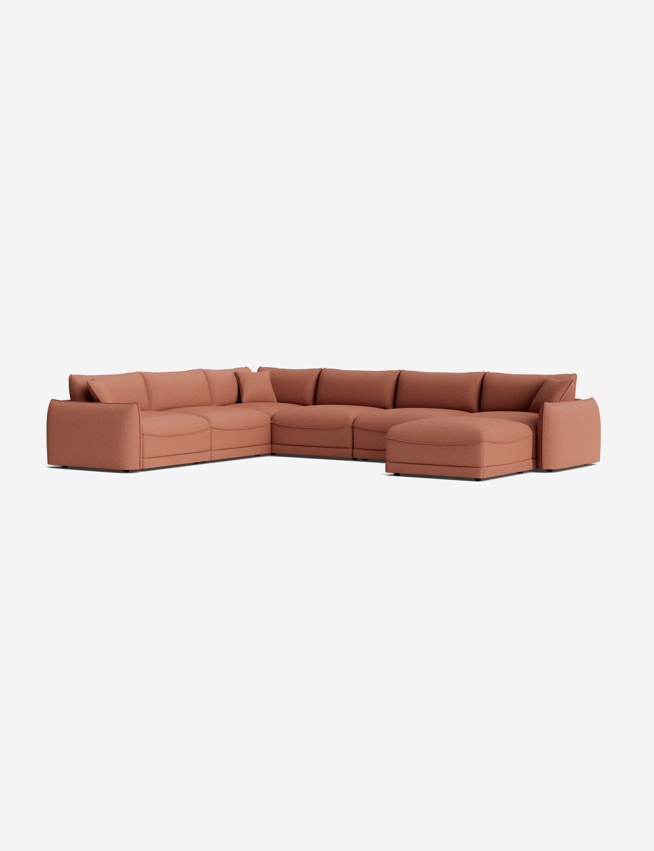 Balmer Modular Corner Sectional Sofa with Ottoman - Modern L-Shaped Living Room Furniture for Small Spaces | Perfect for Apartments, Condos and Family Gatherings