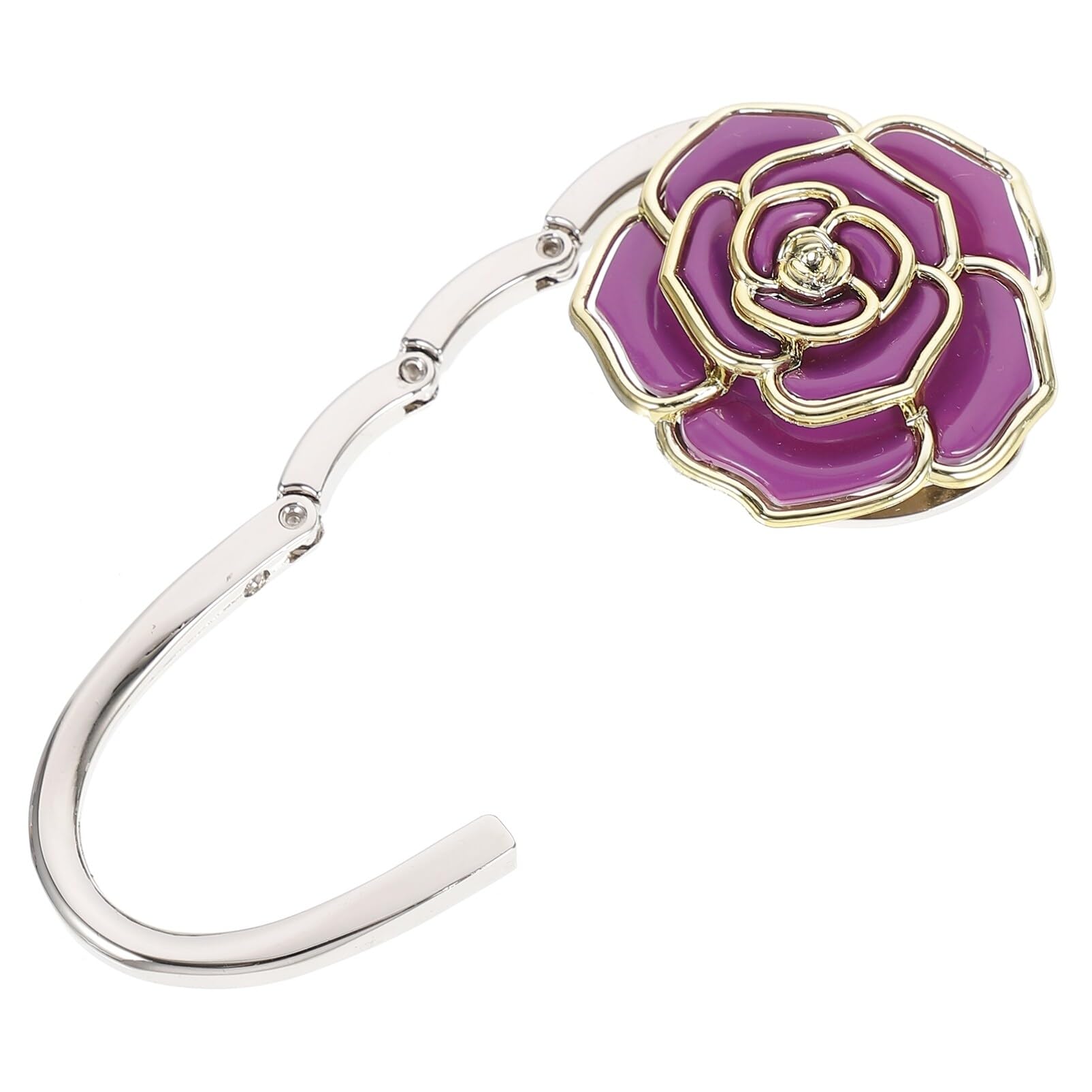 Foldable Purse Hanger Hook - Green Rose Handbag Holder for Women | Durable Table Hanger for Desk, Restaurant & Travel | Keep Your Bag Clean & Secure