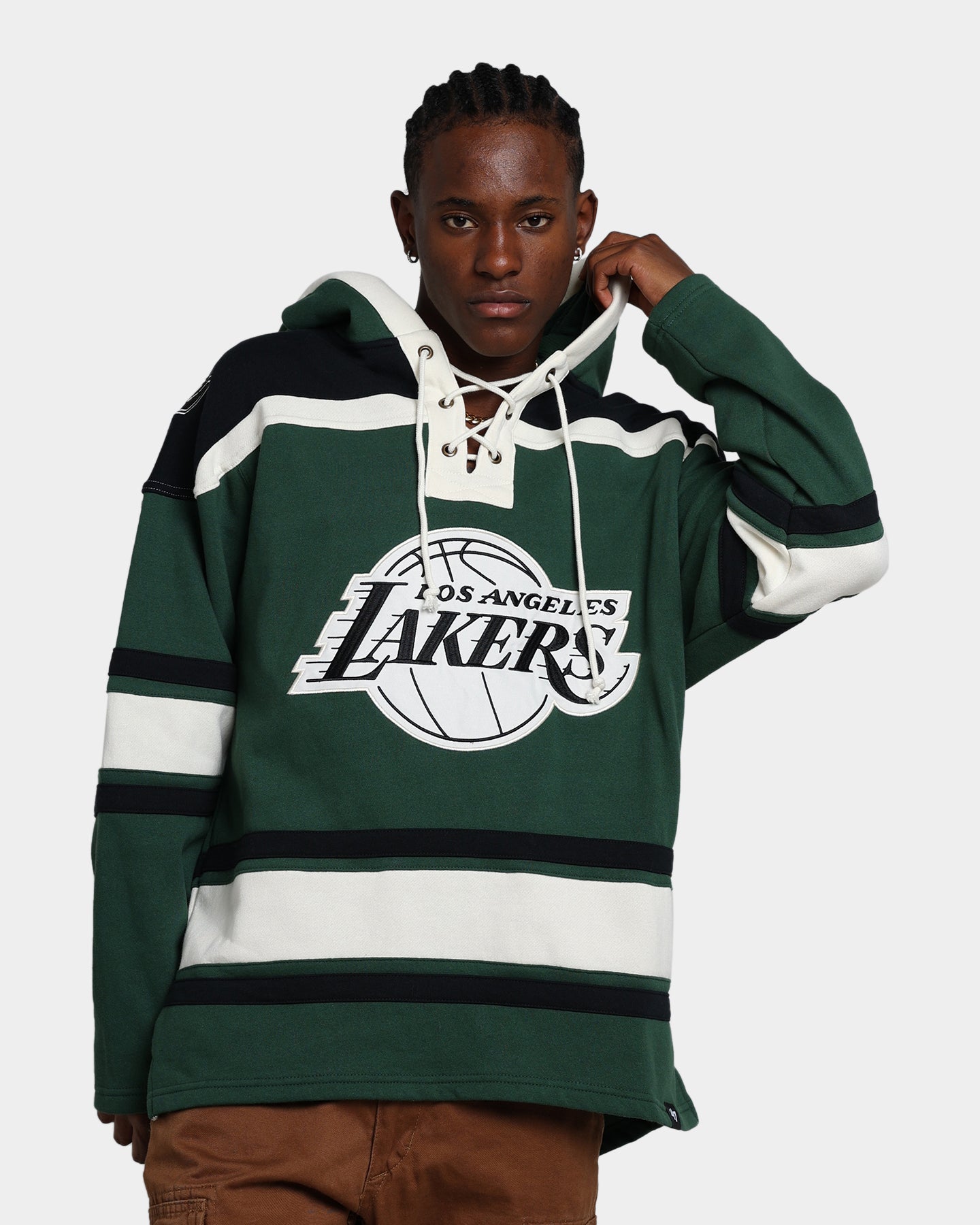 47 Brand Los Angeles Lakers Superior Lacer Hoodie - Dark Green NBA Basketball Fan Apparel for Men & Women - Perfect for Game Day, Casual Wear & Sports Events