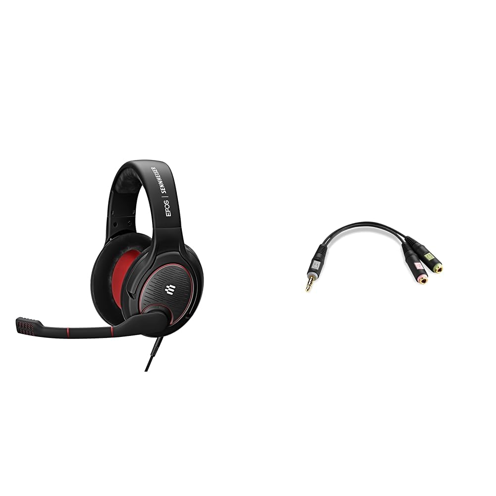 Sennheiser Professional Gaming Headset with Audio Adapter Bundle - Noise Cancelling Mic, Surround Sound for PC, PS5, Xbox - Perfect for Esports, Streaming & Online Gaming