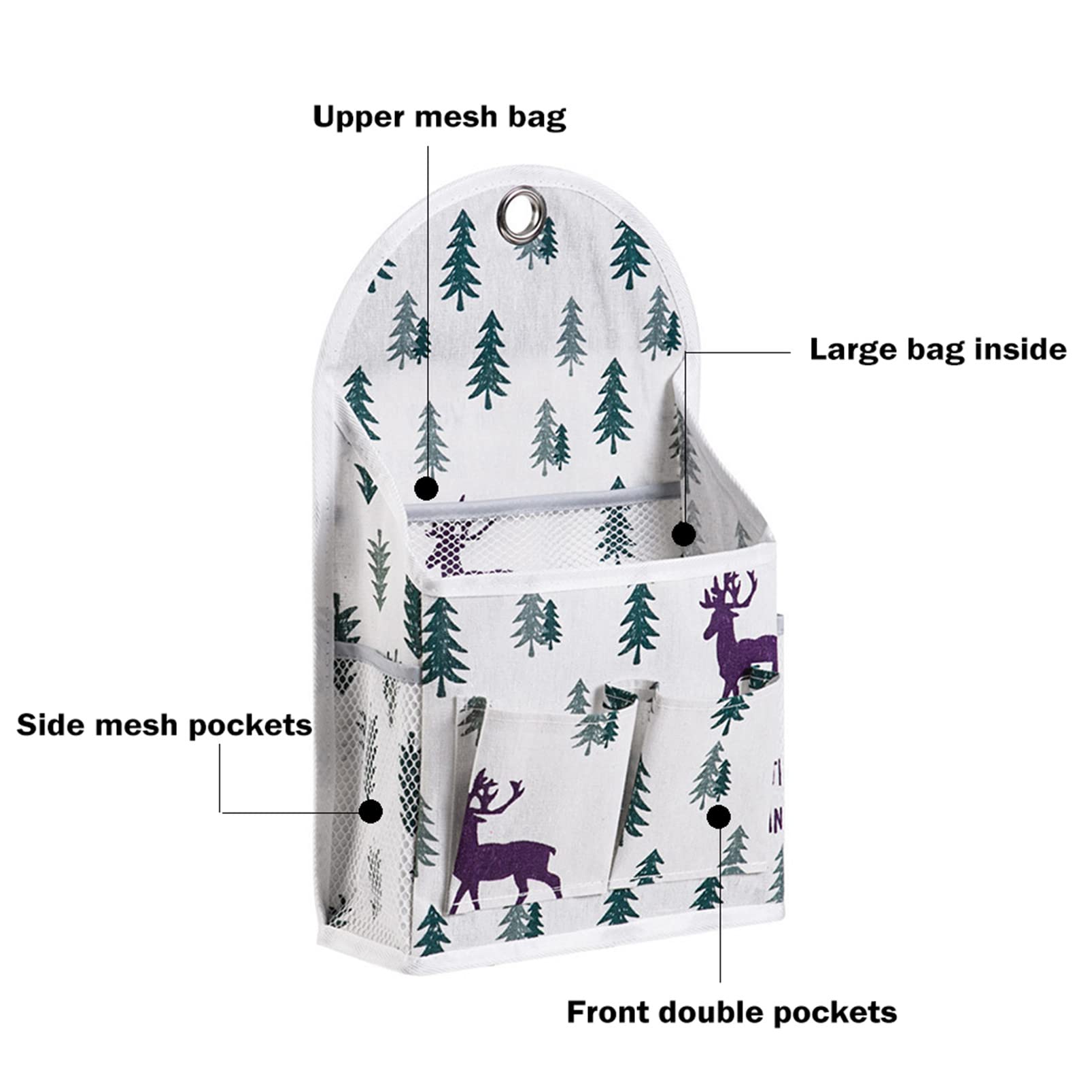 Large Capacity Wall Hanging Storage Organizer - Door Mounted Shoe Rack & Home Office Cloth Bag (Forest Deer Design) - Perfect for Small Space Organization, Closet Storage & Entryway Shoe Management