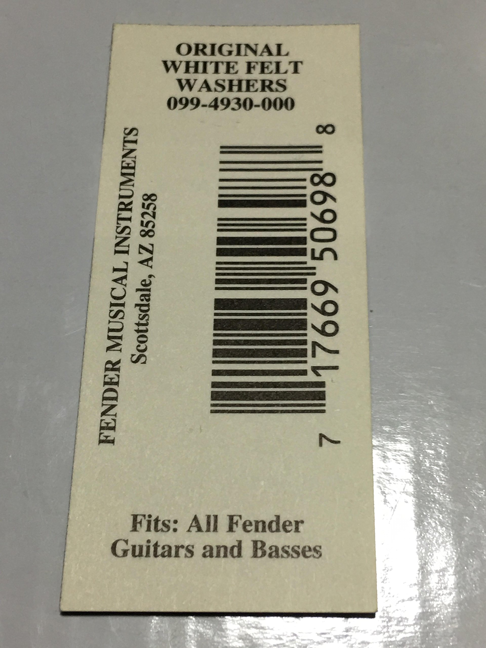 Fender White Felt Washers 12-Pack for Guitar & Furniture Protection