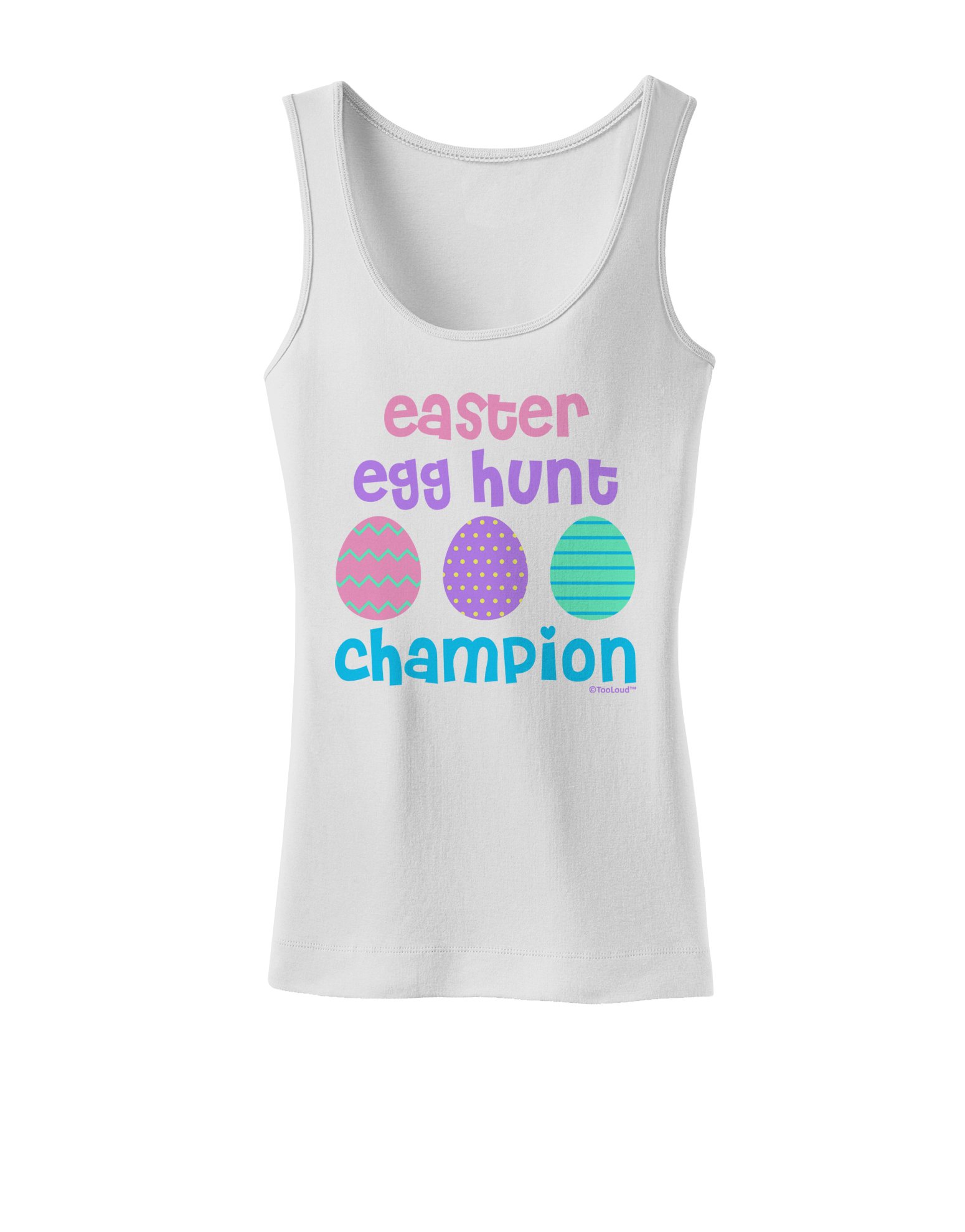 TooLoud Cute Easter Egg Hunt Champion Women's Tank Top - Perfect for Easter Celebrations, Spring Parties & Family Gatherings